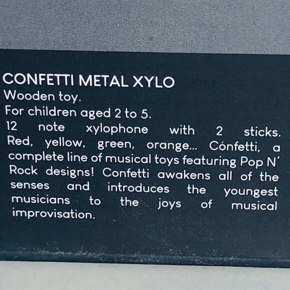 Janod - Confetti Wooden and Metal Xylophone New in Box For Age 2+ - Picture 12 of 13